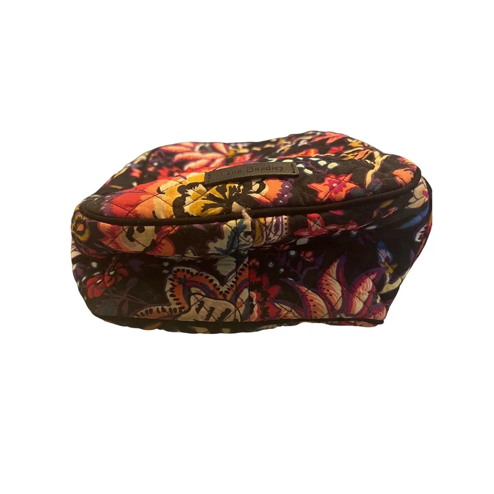 Vera Bradley Quilted Floral Cosmetic Bag Dual Compartment Travel Case 22599-N56